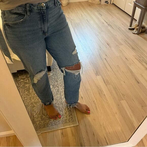 Forever 21 Distressed Blue Boyfriend Jeans - Picture 3 of 10